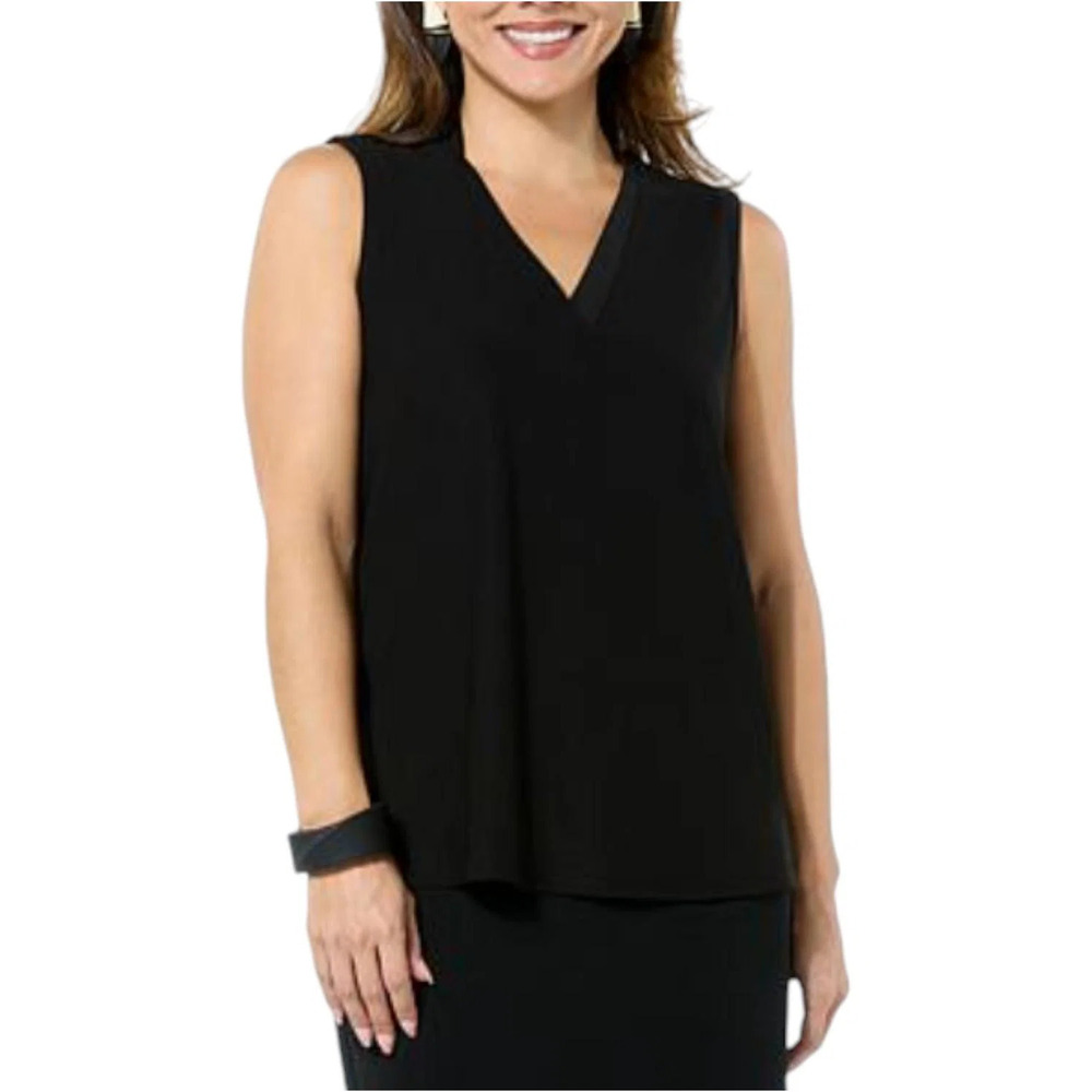 WynneLayers Women's Luxe Crepe Origami Tank Black - Regular